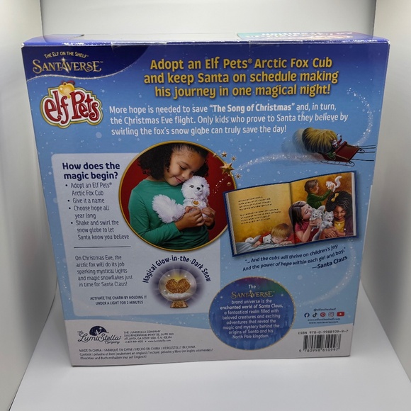 Elf Pets Arctic Fox Christmas Book Storybook & Plush Animal - Box has Minor Dent - Picture 2 of 7